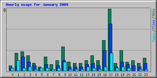 Hourly usage for January 2009
