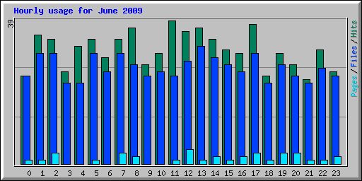 Hourly usage for June 2009