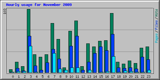 Hourly usage for November 2009