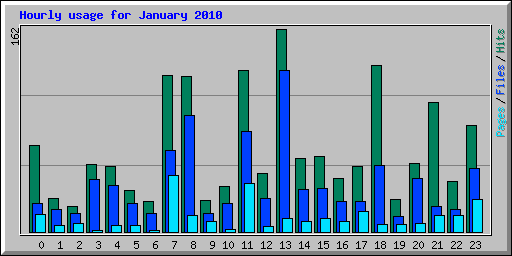 Hourly usage for January 2010