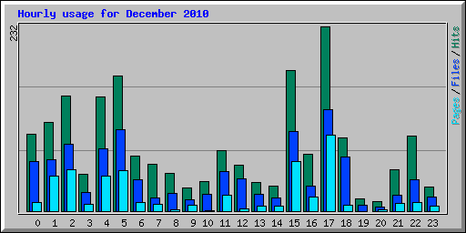 Hourly usage for December 2010