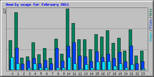 Hourly usage for February 2011